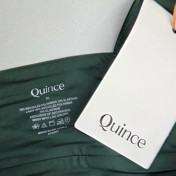 NWT QUINCE Italian Plunge One-Piece Swimsuit  Regular Palm - Picture 7 of 13